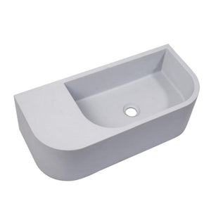 New Concrete Cement Wash Basin Counter Top Matte Light Grey Wall Hung