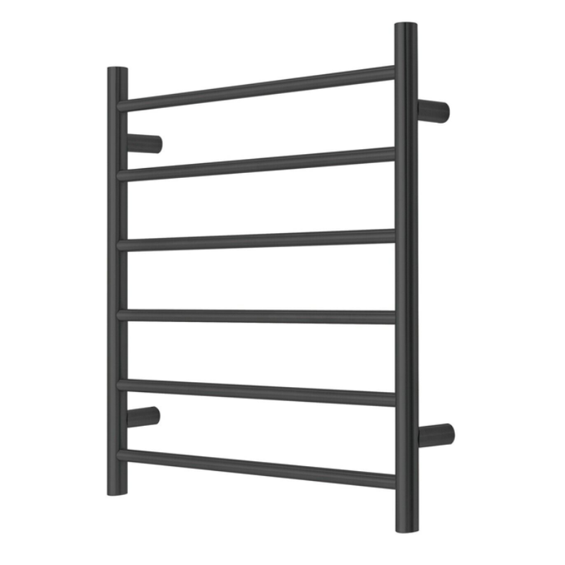 Premium Matte Black Towel Rack 6 Bars Round Design Au Standard 650X620mm Wide