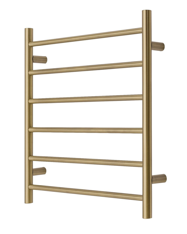 Premium Brushed Gold Towel Rack 6 Bars Round Design Au Standard 650X620mm Wide