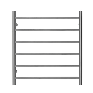 Premium Brushed Nickel Heated Towel Rack 6 Bars Round Design Au Standard 650X620mm Wide