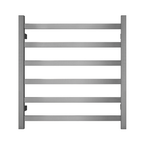 Premium Brushed Nickel Heated Towel Rack 6 Bars Square Design Au Standard 650X620mm Wide