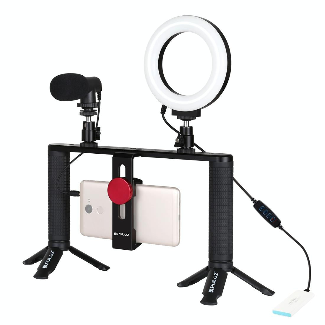 4 In 1 Vlogging Kit With 4.7 Ring Light Mic Tripod & Stabilizer