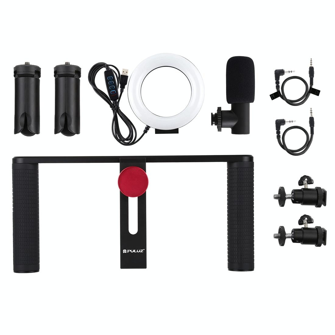 4 In 1 Vlogging Kit With 4.7 Ring Light Mic Tripod & Stabilizer