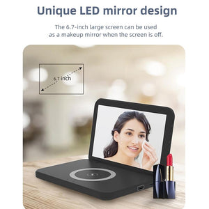 Foldable Desk Calendar Clock With Wireless Charger & Alarm Black