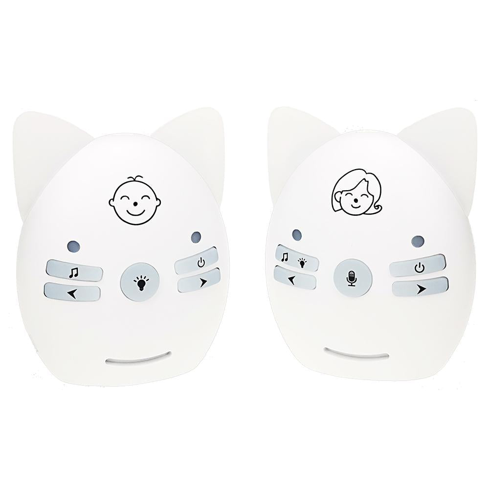 Wireless Audio Baby Monitor With Voice Intercom And Night Light White