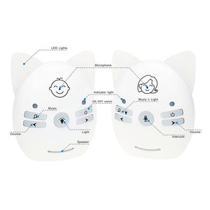 Wireless Audio Baby Monitor With Voice Intercom And Night Light White