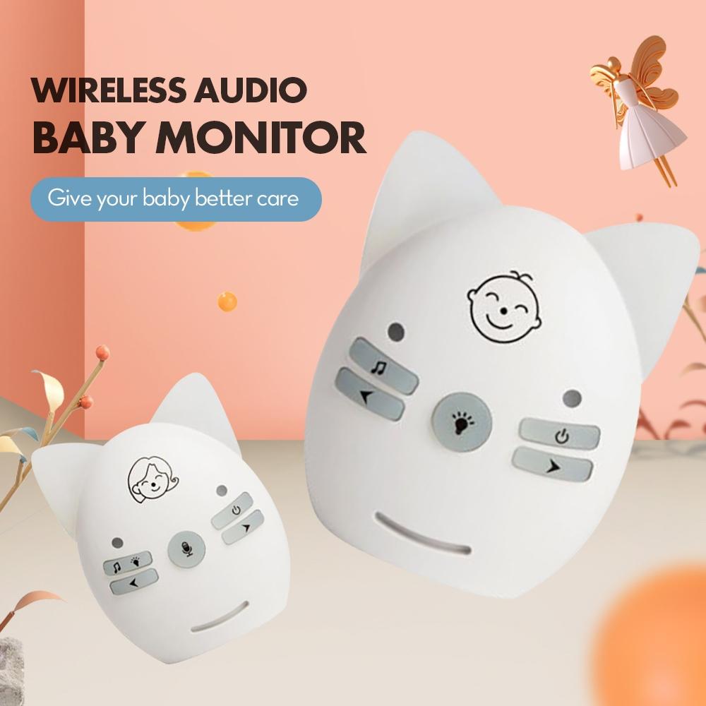 Wireless Audio Baby Monitor With Voice Intercom And Night Light White