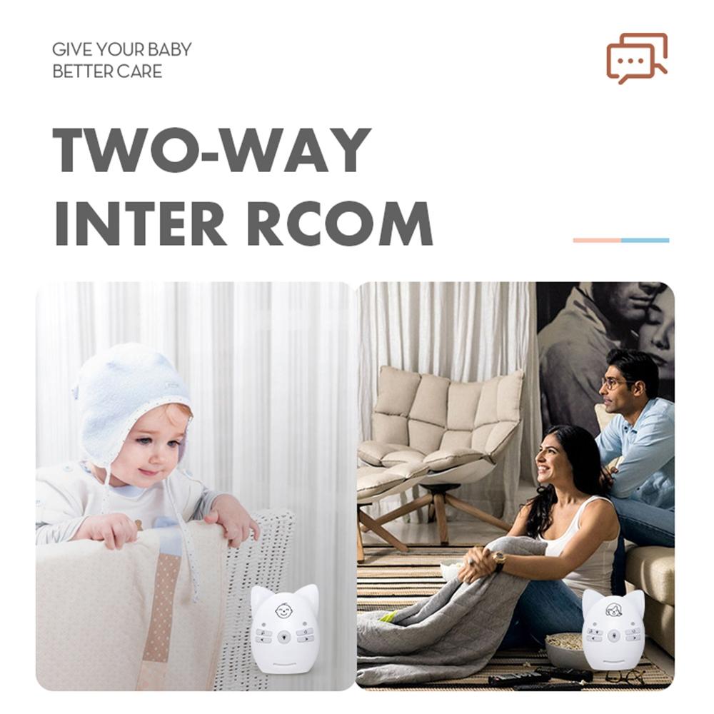 Wireless Audio Baby Monitor With Voice Intercom And Night Light White