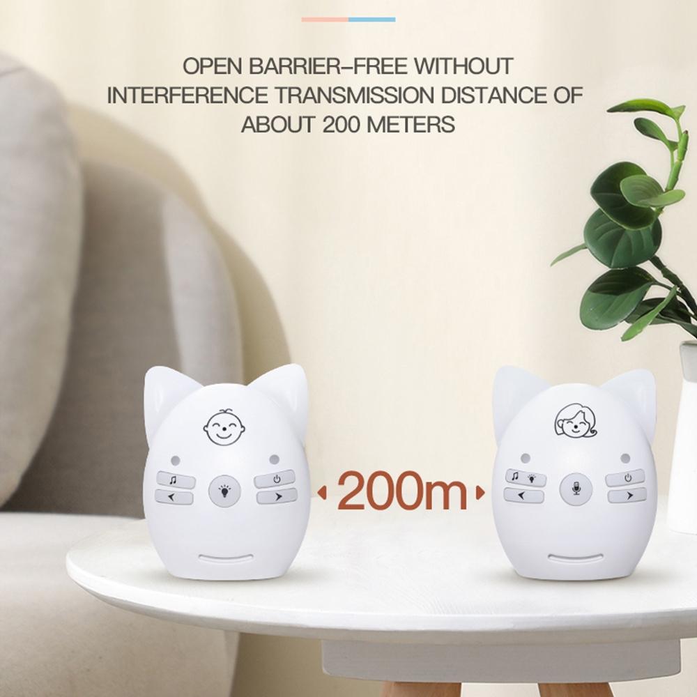 Wireless Audio Baby Monitor With Voice Intercom And Night Light White