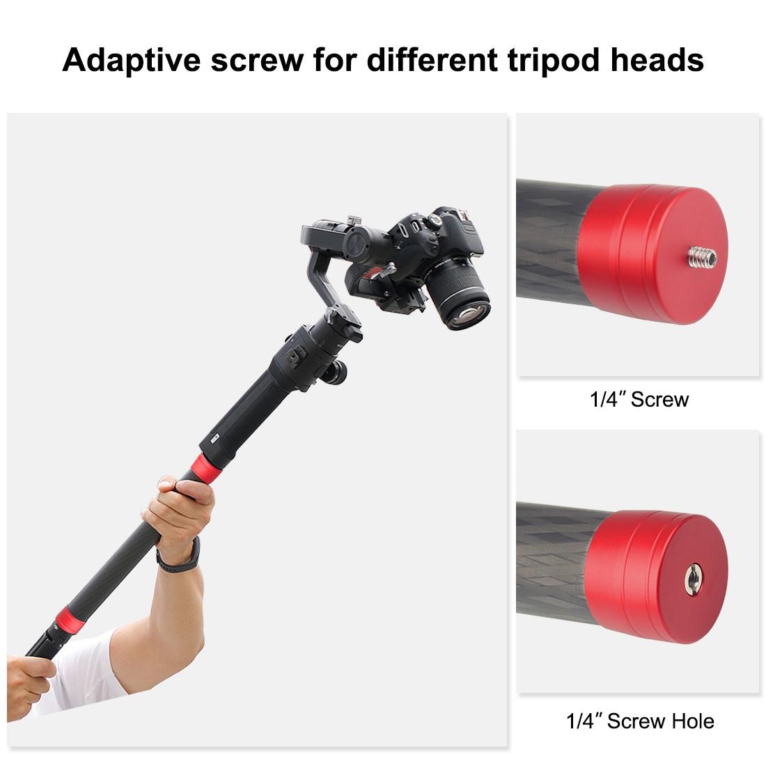 35Cm Carbon Fiber Monopod Extension For Gimbal Red