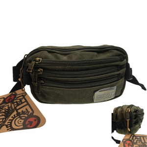 Fib Canvas Bum Bag W Belt Wallet Waist Pouch Travel Mobile Phone Military Khaki