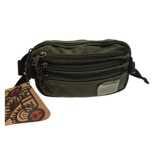 Fib Canvas Bum Bag W Belt Wallet Waist Pouch Travel Mobile Phone Military Khaki