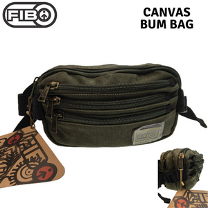 Fib Canvas Bum Bag W Belt Wallet Waist Pouch Travel Mobile Phone Military Khaki