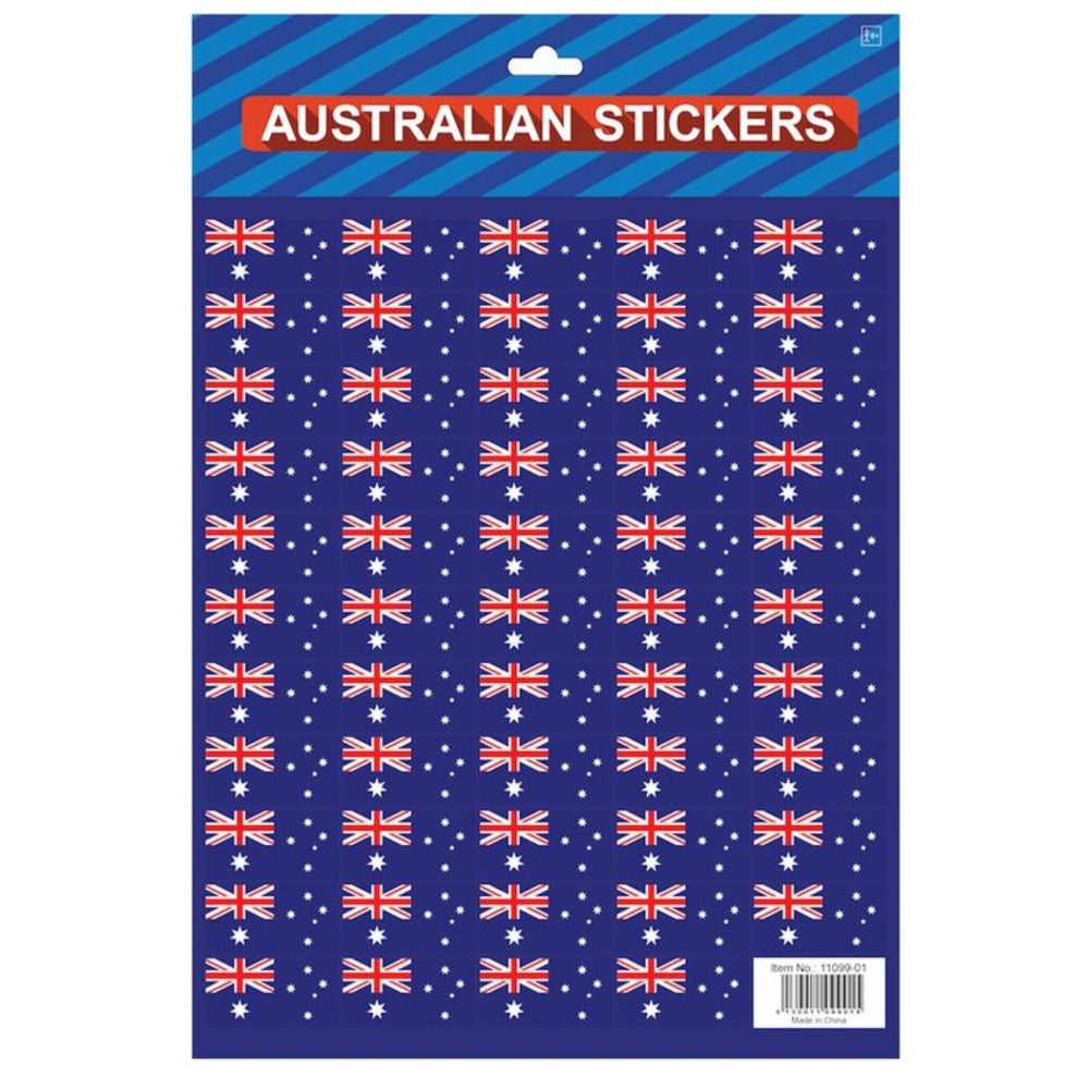 Australian Flag Stickers A4 Sheet Of Festive For Day Celebrations