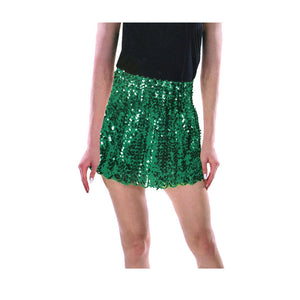 House Of Dasein Ladies Adult Deluxe Sequin Skirt Party Costume Dress Up Bling Fringe Tassel Green