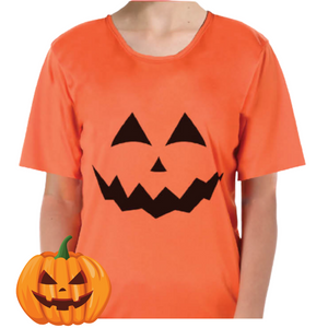 Adult Mens Womens Halloween Pumpkin T Shirt Top Jack O'lantern Orange