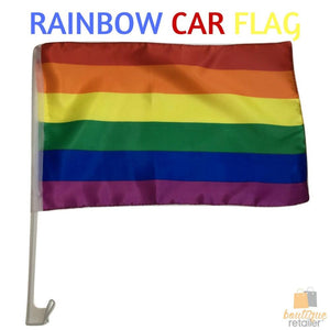 Rainbow Car Flag W Window Clip Flags Australia Day 30Cm X 45Cm Lgbt Gay Pride