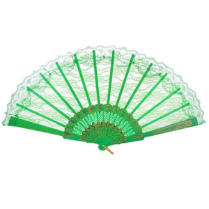 Lace Fan Hand Folding Wedding Party Bridal Spanish Costume Accessory Green