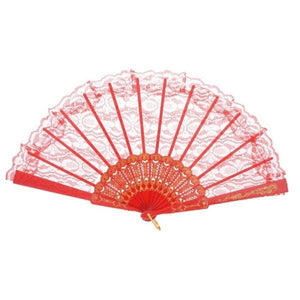 Lace Fan Hand Folding Wedding Party Bridal Spanish Costume Accessory Red