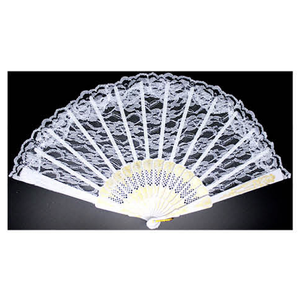 Lace Fan Hand Folding Wedding Party Bridal Spanish Costume Accessory White