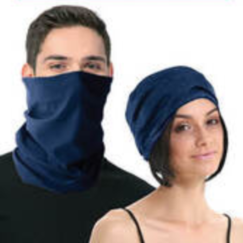 Seamless Tube Bandana Head Scarf Face Cover Mask Gaiter Ski Snow Plain Colours Navy