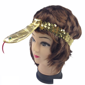 Sequin Egyptian Headband Flapper Headpiece W Snake Fancy Dress Costume Cleopatra