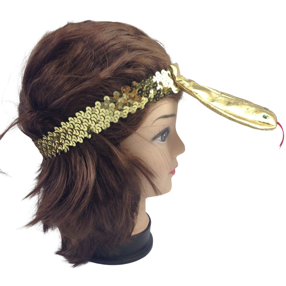 Sequin Egyptian Headband Flapper Headpiece W Snake Fancy Dress Costume Cleopatra