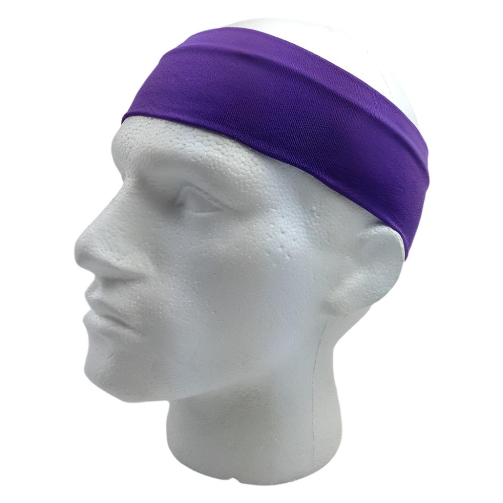 Plain Headband Elastic Stretch Sports Yoga Hair Band Unisex 8Cm Wide Wrap Purple