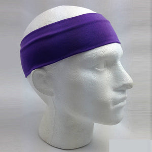 Plain Headband Elastic Stretch Sports Yoga Hair Band Unisex 8Cm Wide Wrap Purple