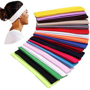 Plain Headband Elastic Stretch Sports Yoga Hair Band Unisex 8Cm Wide Wrap Purple