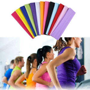 Plain Headband Elastic Stretch Sports Yoga Hair Band Unisex 8Cm Wide Wrap Purple