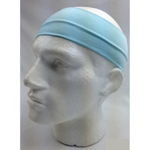 Plain Headband Elastic Stretch Sports Yoga Hair Band Unisex 8Cm Wide Wrap Sky Blue