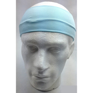 Plain Headband Elastic Stretch Sports Yoga Hair Band Unisex 8Cm Wide Wrap Sky Blue