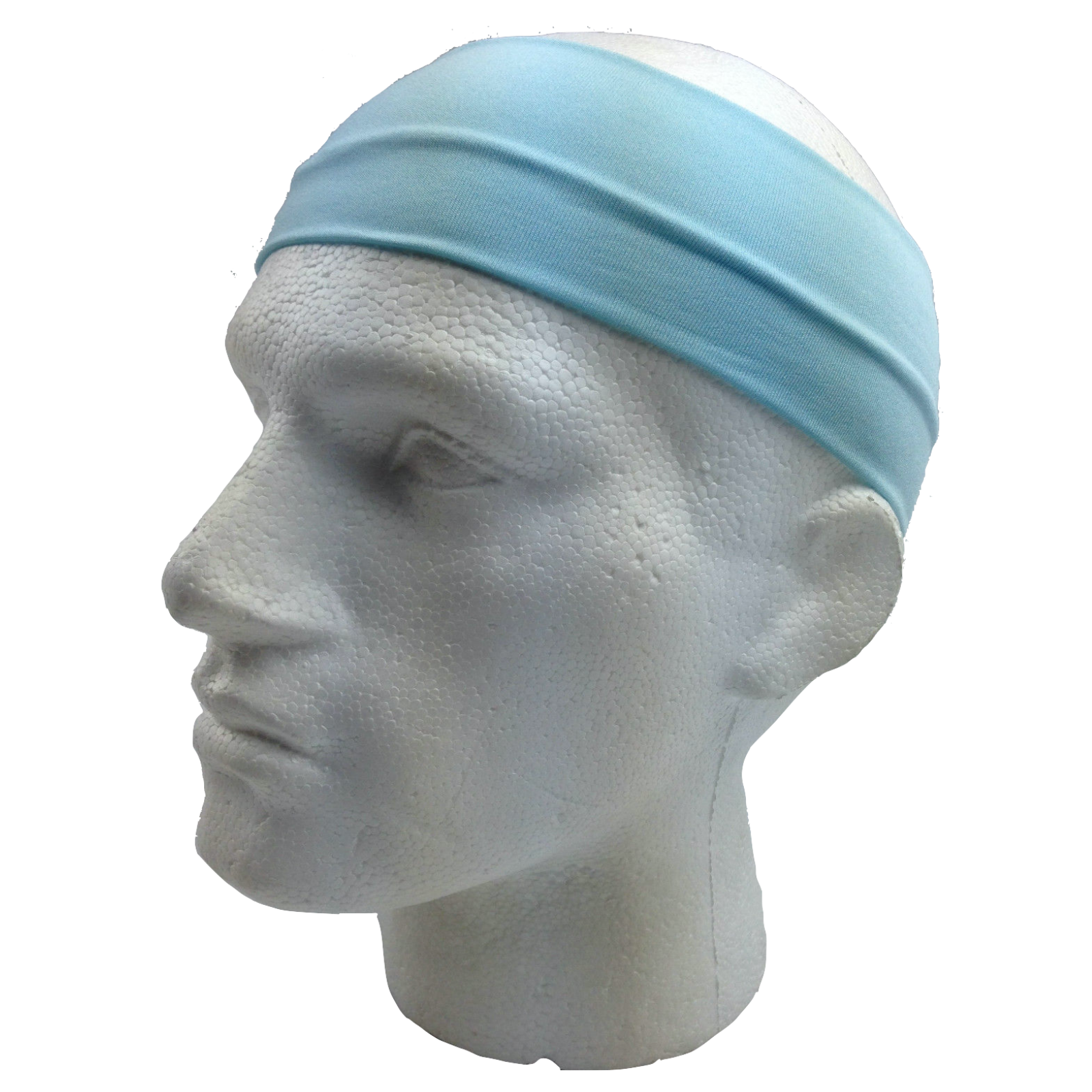 Plain Headband Elastic Stretch Sports Yoga Hair Band Unisex 8Cm Wide Wrap Sky Blue