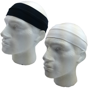 2Pc Set Plain Headband Elastic Stretch Sports Yoga Hair Band Unisex Wide Wrap