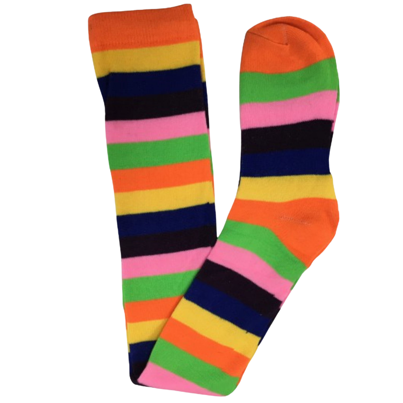 Over The Knee Socks Plain Striped High Thigh Ladies Long Womens Stripey Stocking Pink Rainbow