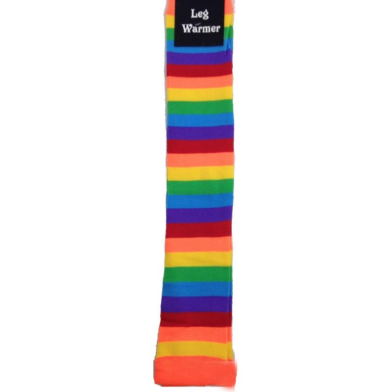 Rainbow Leg Warmers Party Costume Fine Stretch Ladies Girls Fancy Dress