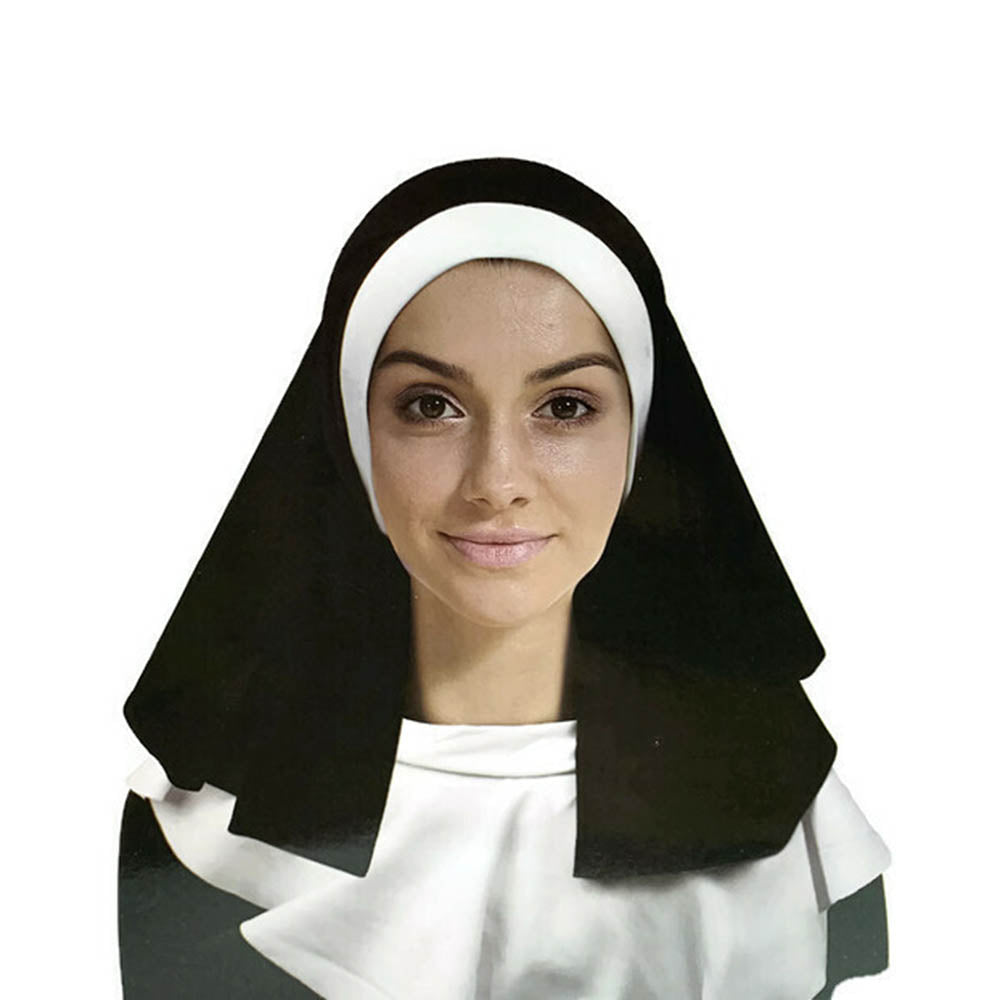 Nun Headpiece & Neckpiece Set Kit Collar Saints Sinners Church Sister Party