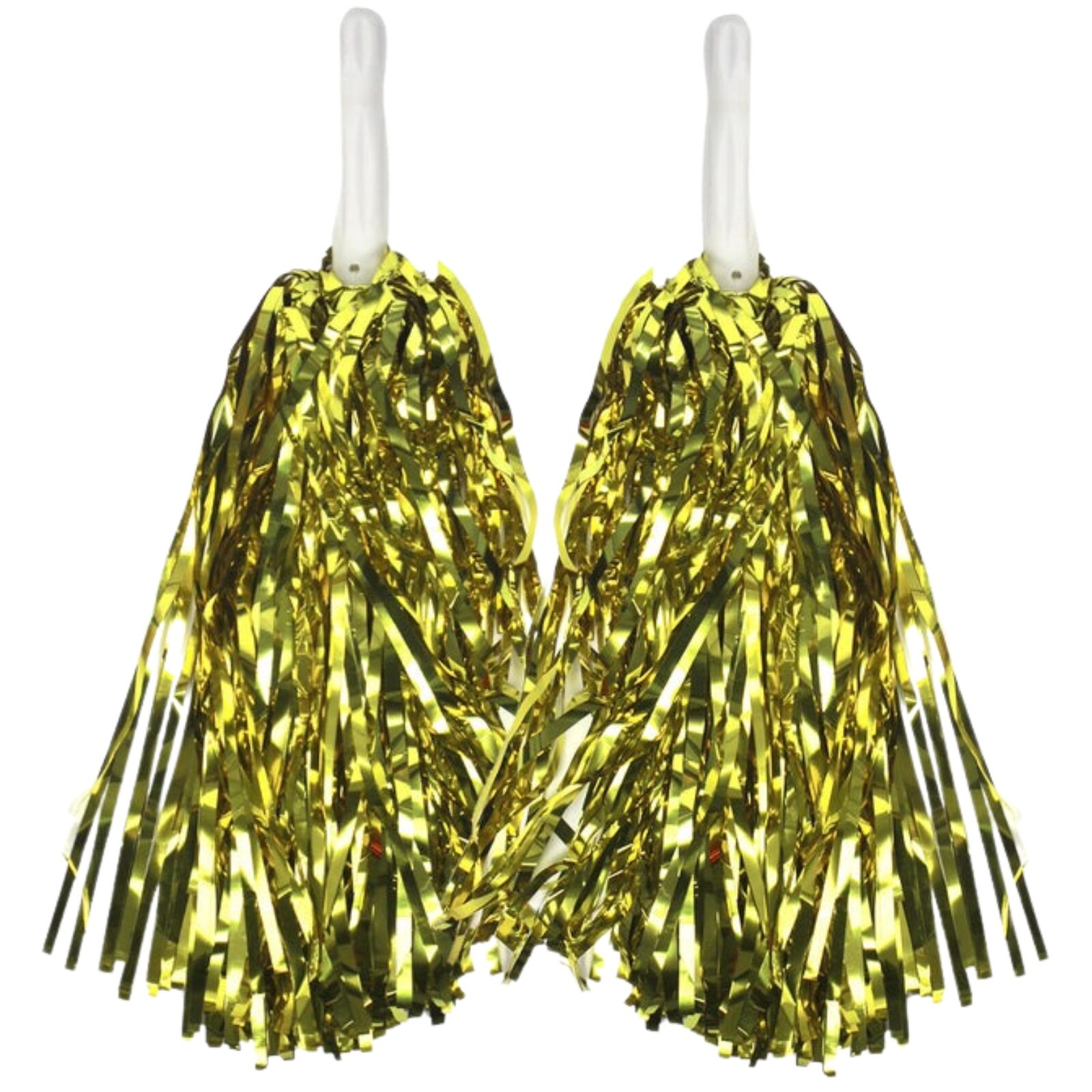 Green & Yellow Metallic Cheerleading Pom Poms 2 Pack (1 Pair Pair) Australia Day