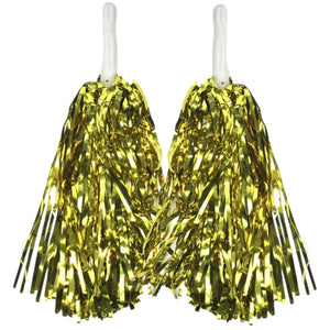Green & Yellow Metallic Cheerleading Pom Poms 2 Pack (1 Pair Pair) Australia Day