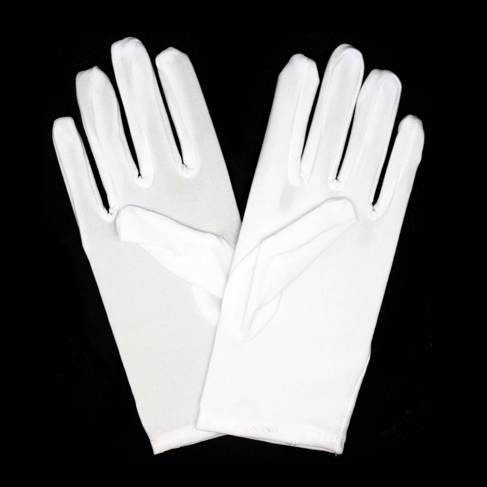 Ladies Short Gloves Costume Party Wedding Bridal Fancy Dress Prom Stretchy White One Size