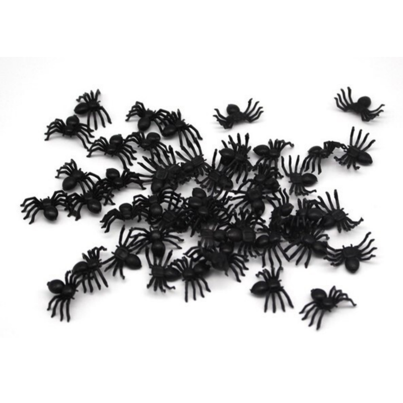 Mini Fake Spiders Trick Halloween Scary Arachnids Gag Toy For Kids And Babies