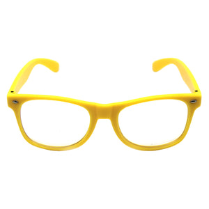 Yellow Party Glasses With Clear Lenses Fun 80S Australia Day Costume