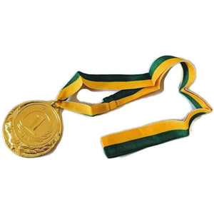 Metal Winner Gold Medal 1St Party Favours Sports Day 40Cm Ribbon Green/Gold