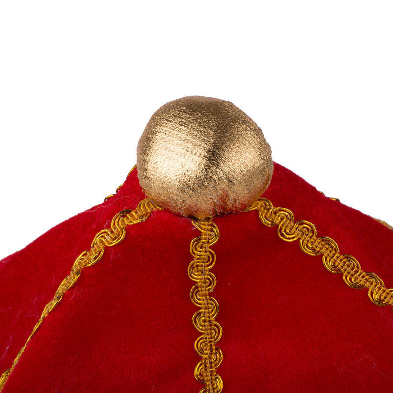 Kings Hat Crown Costume Accessory Halloween Prince Party Dress Soft Gold/Red Cap