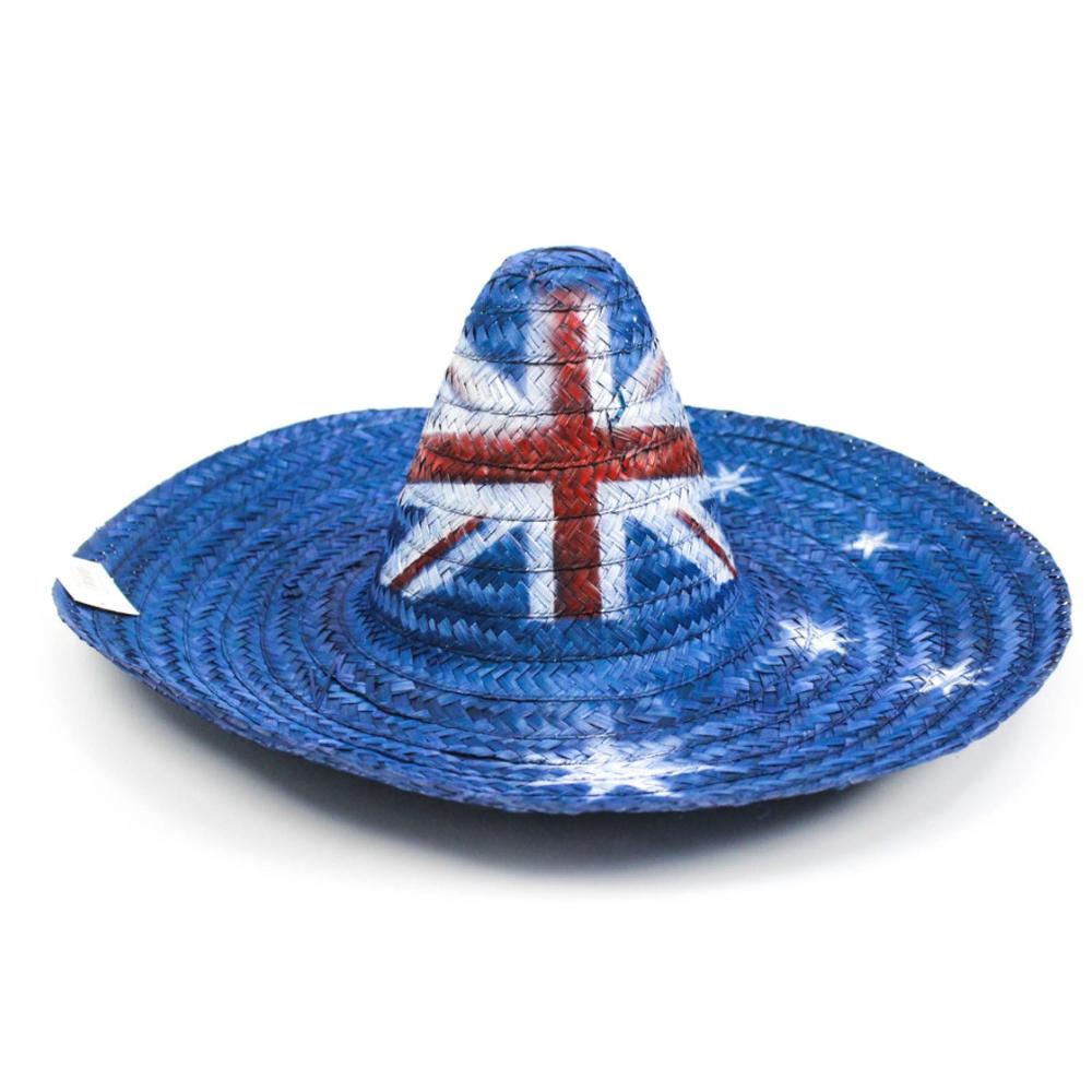 Mexican Sombrero Hat W Australian Aussie Flag Design Party Costume 55Cm