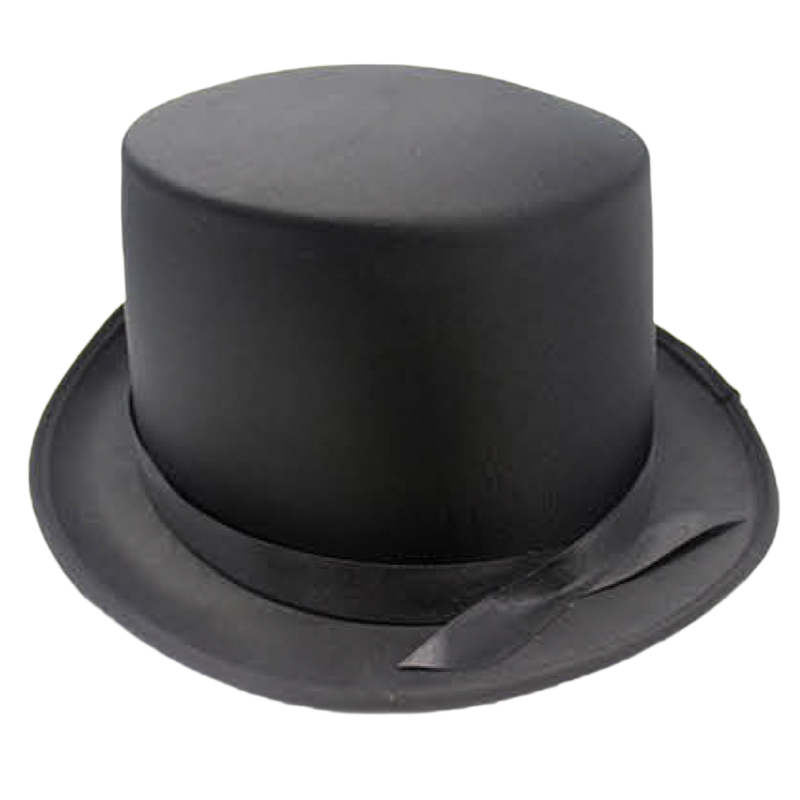 Satin Top Hat Costume Party Cap Fancy Dress Trilby Fedora One Size Black