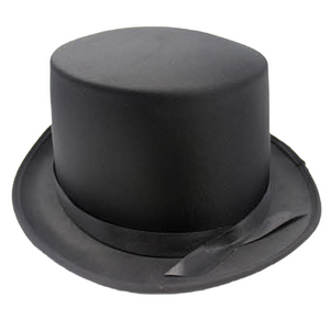 Satin Top Hat Costume Party Cap Fancy Dress Trilby Fedora One Size Black