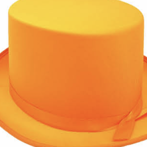 Satin Top Hat Costume Party Cap Fancy Dress Trilby Fedora One Size Orange