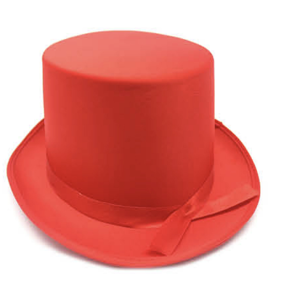 Satin Top Hat Costume Party Cap Fancy Dress Trilby Fedora One Size Red